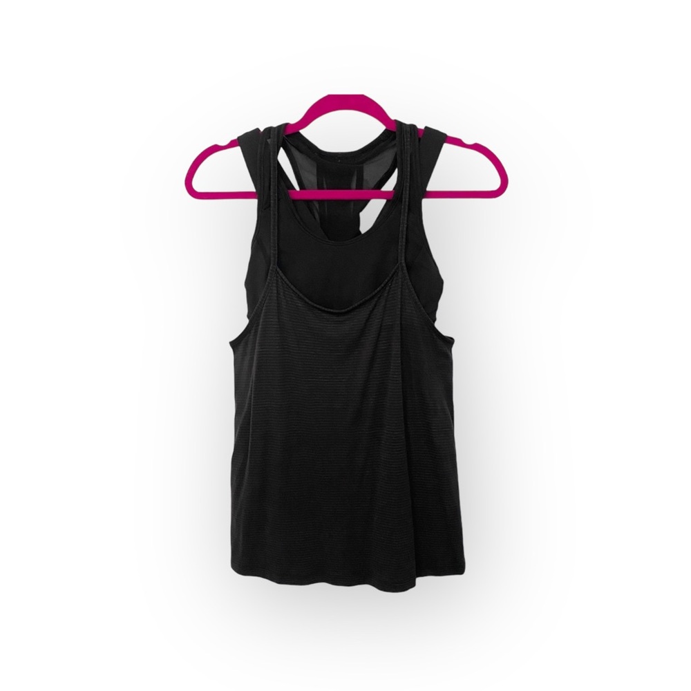 Lululemon ॐ Built In Bra Tank ॐ Black Silverescent Stripe ॐ Power Luxtreme ॐ 4 - Picture 5 of 16